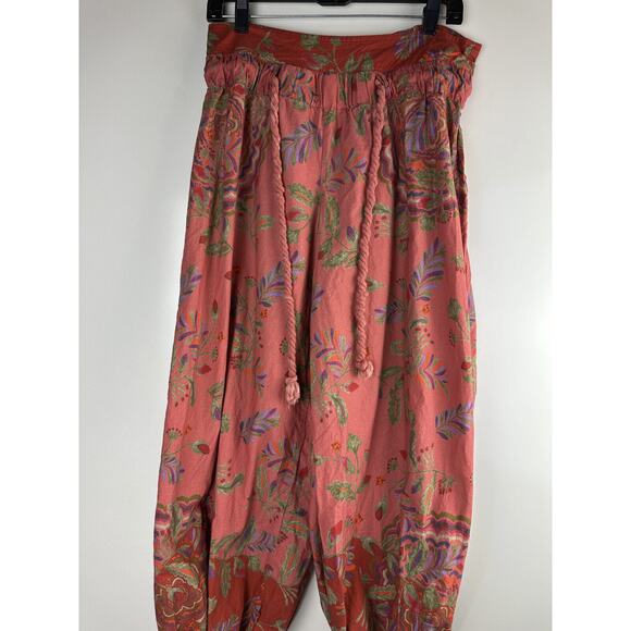 Free People After Glow Balloon Pants Printed Mid Rise Tapered Women's Size Small - Picture 9 of 14